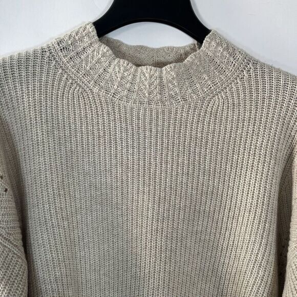 Rebecca Taylor Wool‎ Blend Sweater Scallop Neck Neutral Classic Old Money Staple - Picture 1 of 12